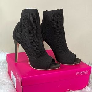 Khaki Olive Knit Ankle Heel Bootie